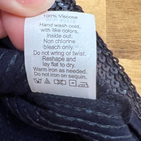 J. Crew Slouchy Sequin Metallic Oversized Navy Tee Holiday Night Out Size Small - Picture 7 of 12